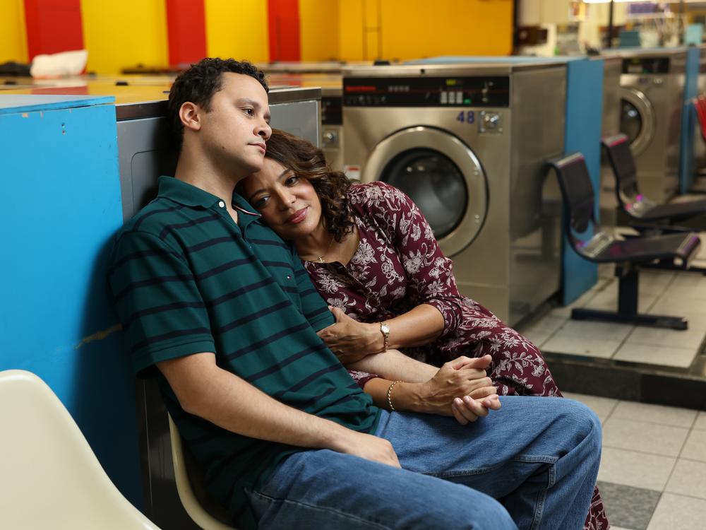 Trey Santiago-Hudson as Nicky and Luna Lauren Velez as Patti in <em>The Other Americans, directed by Ruben Santiago-Hudson.</em>