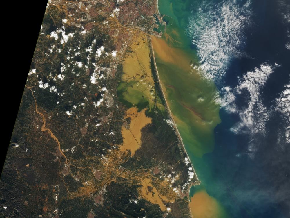 An image of the Valencia floods from the Landsat 8 satellite taken on Oct. 30.