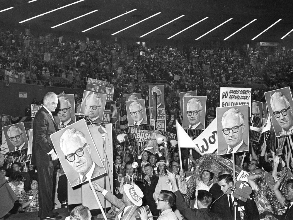 Barry Goldwater at the Texas Republicans convention in Dallas in June 1964, before he sealed the GOP presidential nomination.