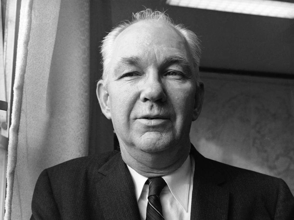 Robert Welch, the founder and head of the John Birch Society, in his Belmont, Mass., office in 1961.