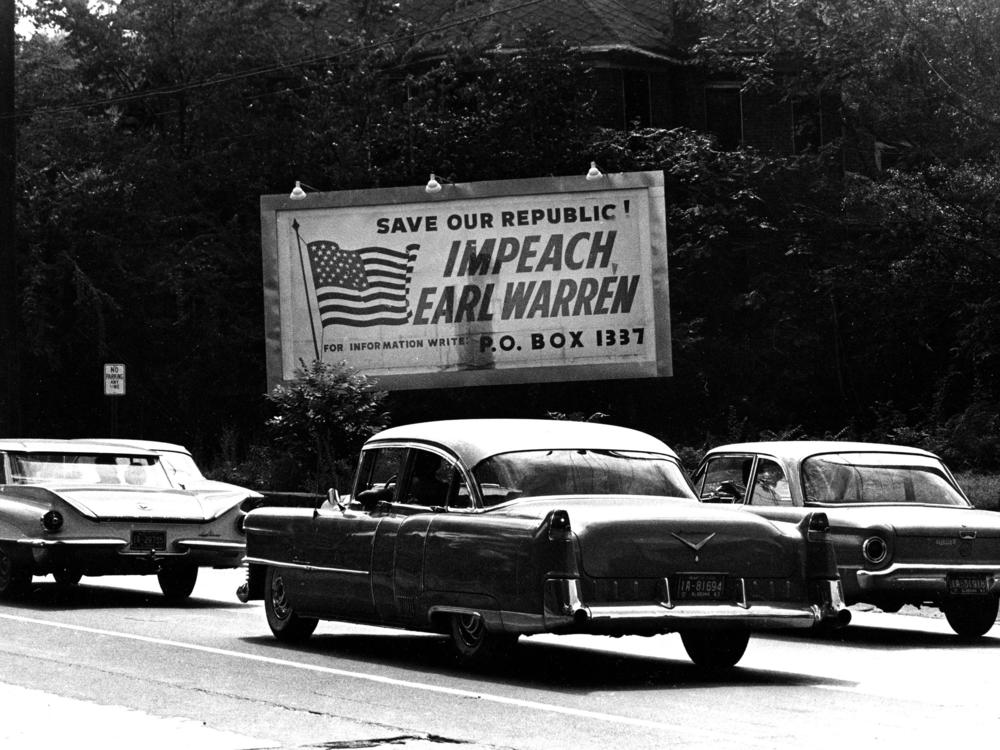 A billboard along the highway in Birmingham, Ala., reads 