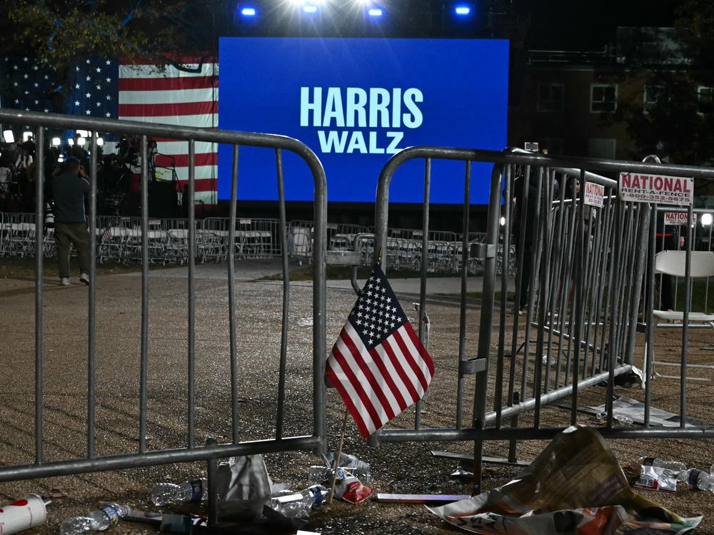 People wait for results at the watch party for Senator Tammy Baldwin (D-WI) as she remains in a tight race with Republican Eric Hovde in Madison, Wisc.