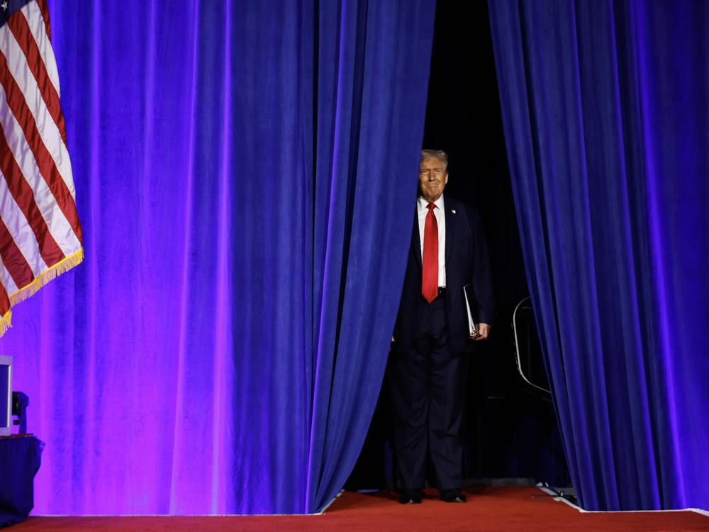 President-elect Donald Trump arrives to speak during an election night event on Nov. 6 at the Palm Beach Convention Center in West Palm Beach, Florida. Trump has articulated ambitious plans for his first 100 days in office.