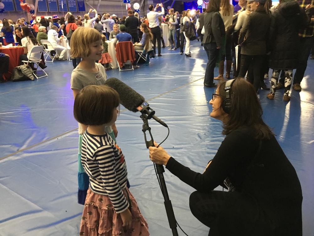Smith first interviewed Jules and Bee, then 7 and 4, at a Wellesley College watch party for almuna Hillary Clinton on Election Night 2016.