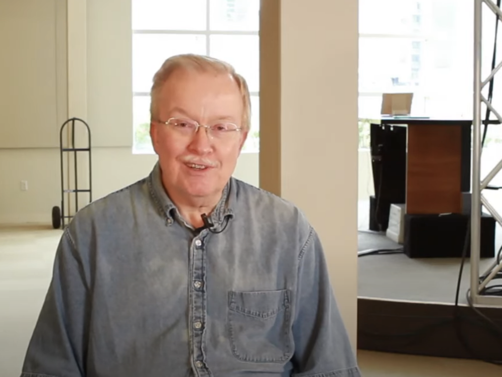 A screenshot of Elwood Edwards from an interview with AOL where he spoke about how he became the iconic voice behind the company's email alerts.