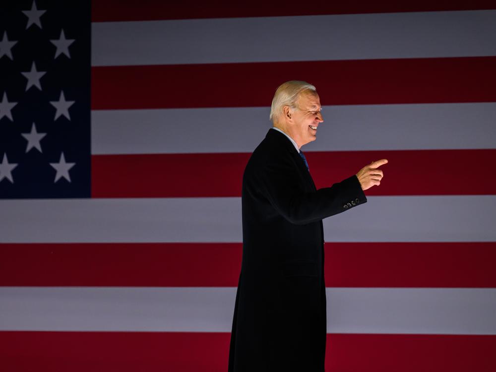 President Biden walks from the stage after addressing the crowd on April 14, 2023 in Ballina, Ireland.