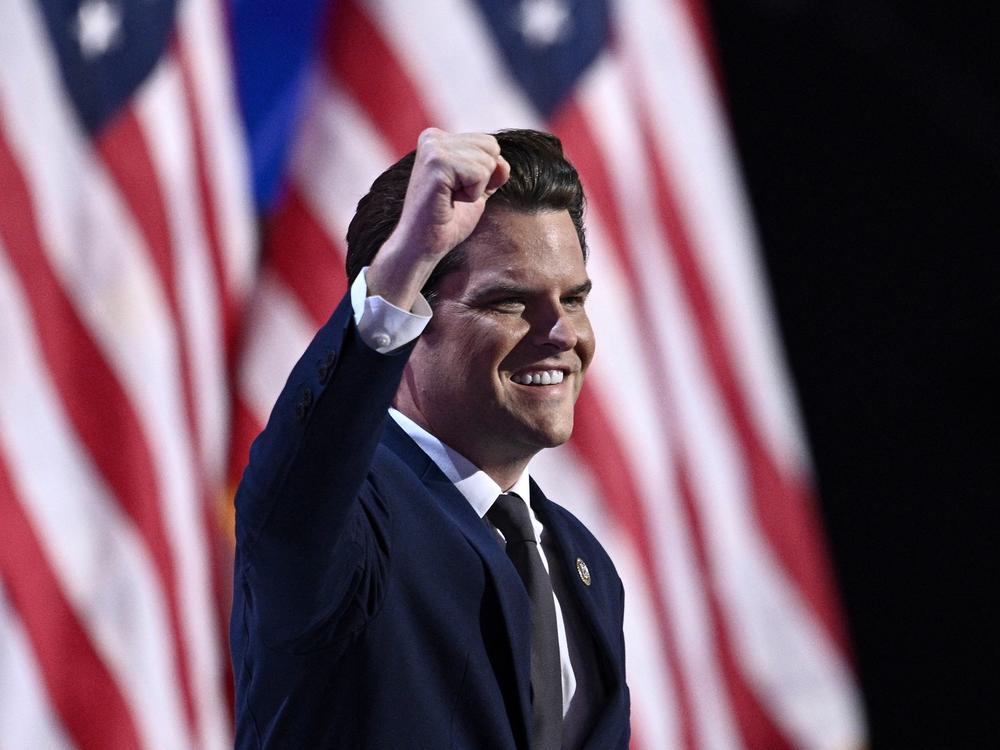 Rep. Matt Gaetz arrives to speak during the third day of the 2024 Republican National Convention in Milwaukee, Wisc., on July 17.