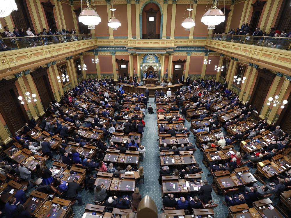 Michigan Democratic Gov. Gretchen Whitmer delivers her State of the State address in January 2024. Republicans won control of the Michigan House this year, ending the Democratic trifecta that ushered in a wave of progressive policies.