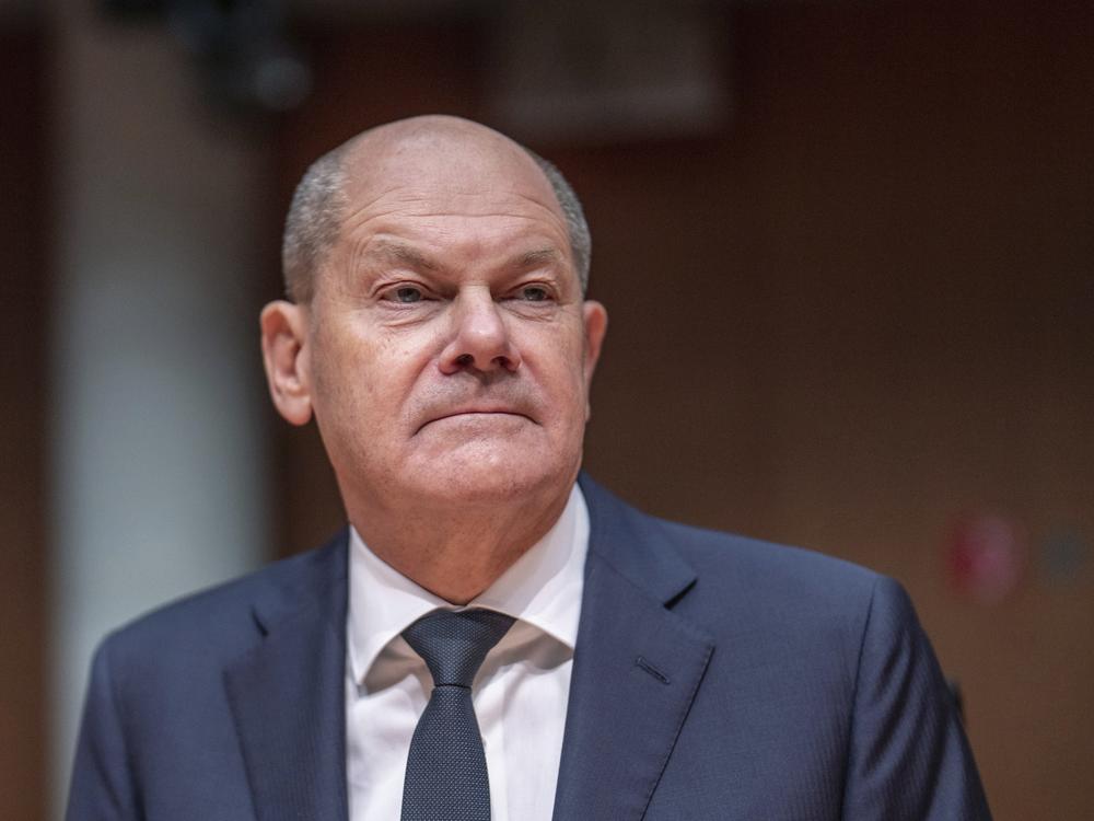 German Chancellor Olaf Scholz attends the Bundestag's Committee of Inquiry into Afghanistan, in Berlin on Nov. 14.