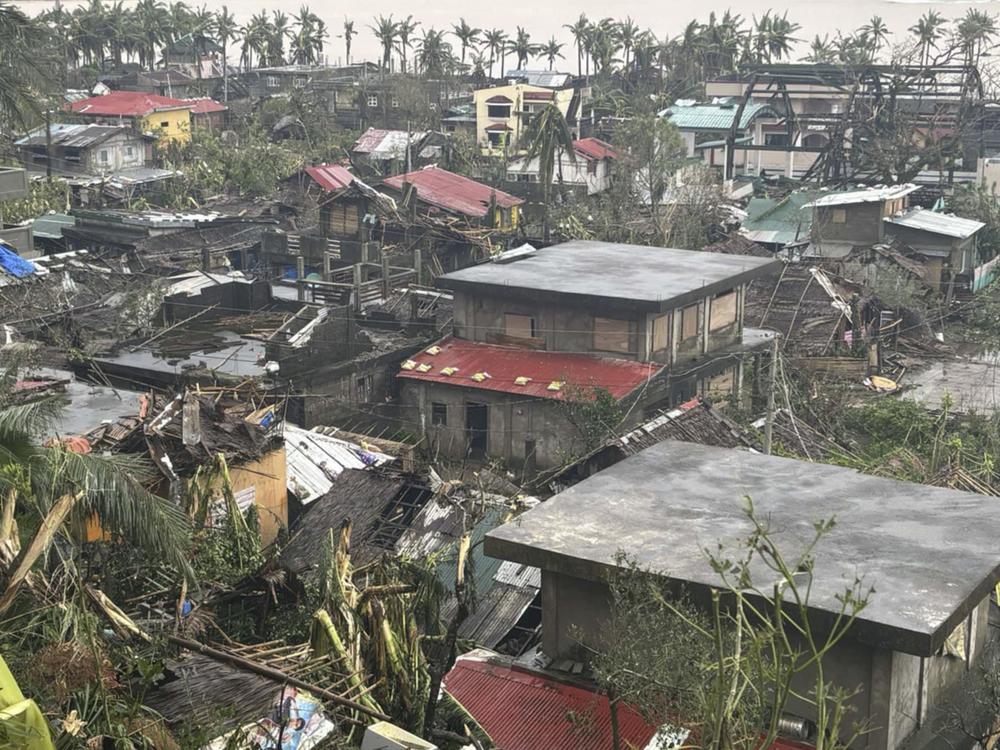 This photo provided by the MDRRMO Viga Catanduanes, shows damaged houses caused by Typhoon Man-yi in Viga, Catanduanes province, northeastern Philippines Sunday, Nov. 17, 2024.
