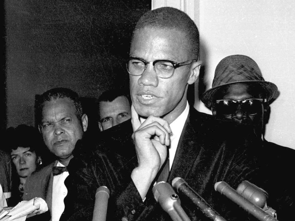 Malcolm X speaks to reporters in Washington, D.C., on May 16, 1963.