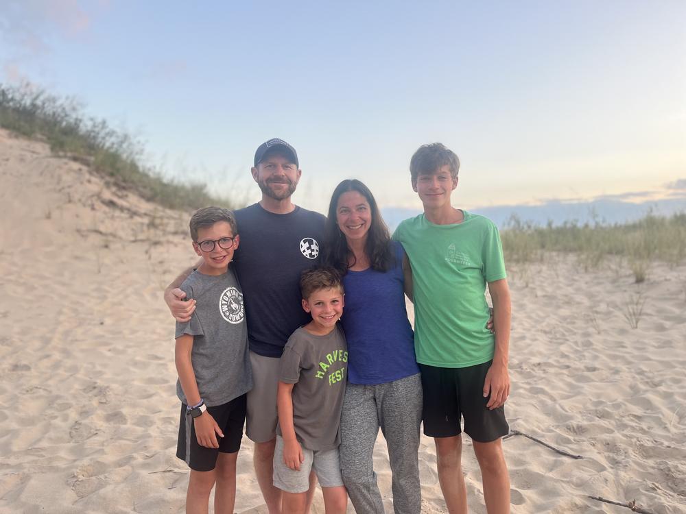 Emma Carlson Berne with her family today.