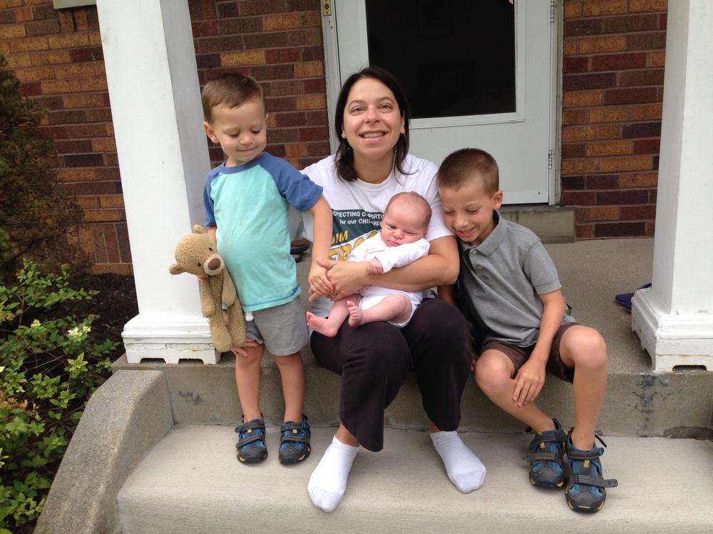 Emma Carlson Berne with her young family.