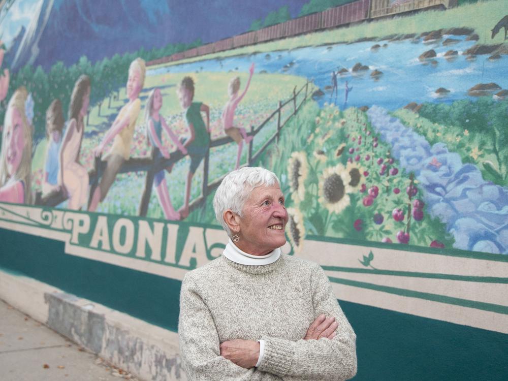 Mary Bachran, community choir member and former mayor, in downtown Paonia, Colo.