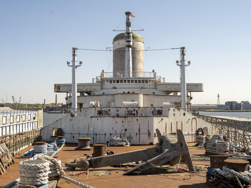 The foredeck of the SS United States, completed in 1951.