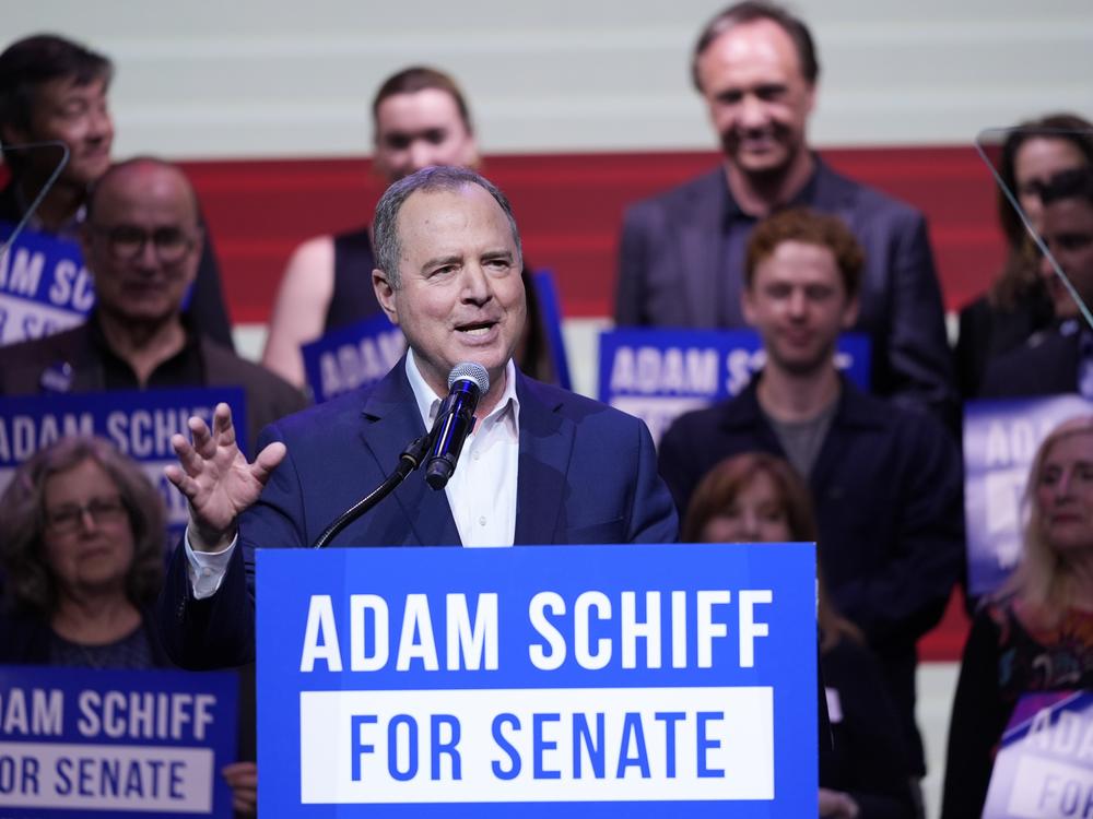 U.S. Rep. Adam Schiff, D-Calif., speaks at a primary election night party, Tuesday, March 5, 2024, in Los Angeles, during his Senate candidacy.