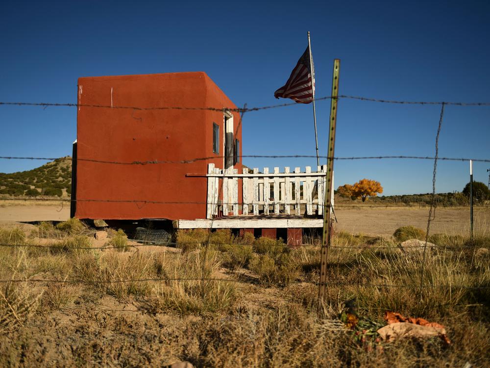 The entry to Bonanza Creek Ranch, where Halyna Hutchins was killed in October 2021.