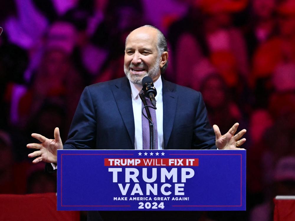 Howard Lutnick, Chairman and CEO of Cantor Fitzgerald, speaks at a rally for president-elect Donald Trump at Madison Square Garden in New York on Oct. 27, 2024.