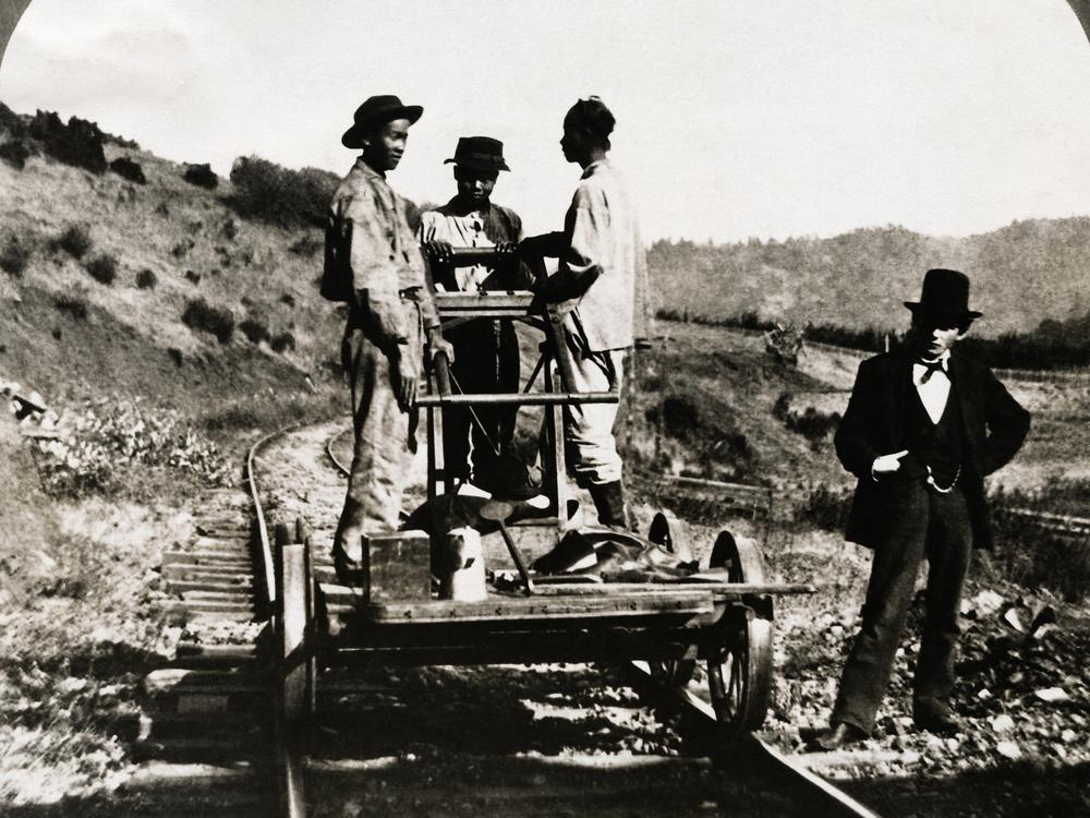 Chinese laborers engaged to work on the American Transcontinental Railroad system