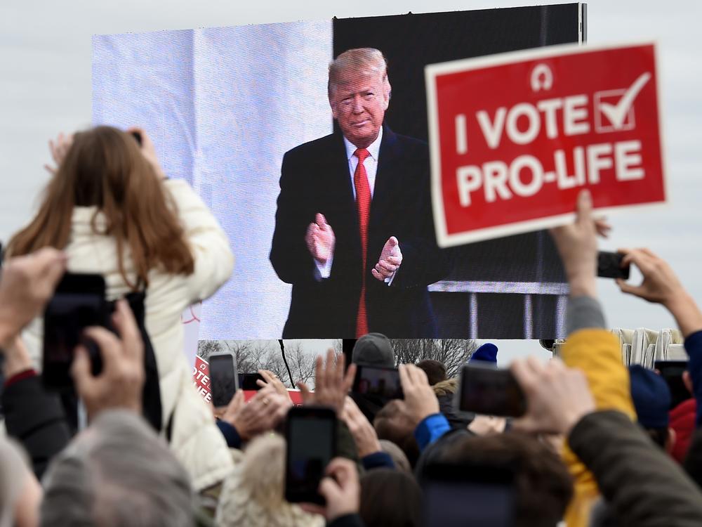 Then-President Donald Trump addresses the 47th annual 