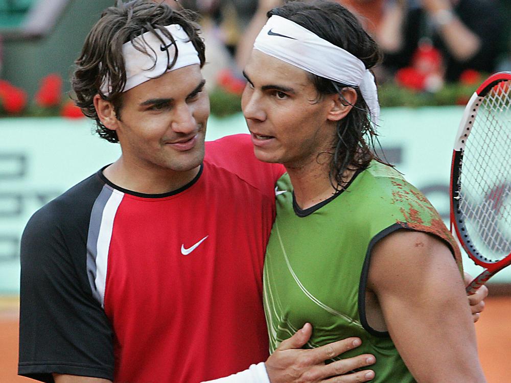 At the 2005 French Open, Roger Federer congratulated Rafael Nadal after their semifinal. Now Federer is congratulating Nadal on his looming retirement — and a stellar pro career. Nadal is playing in the Davis Cup, his final tournament, on Tuesday.