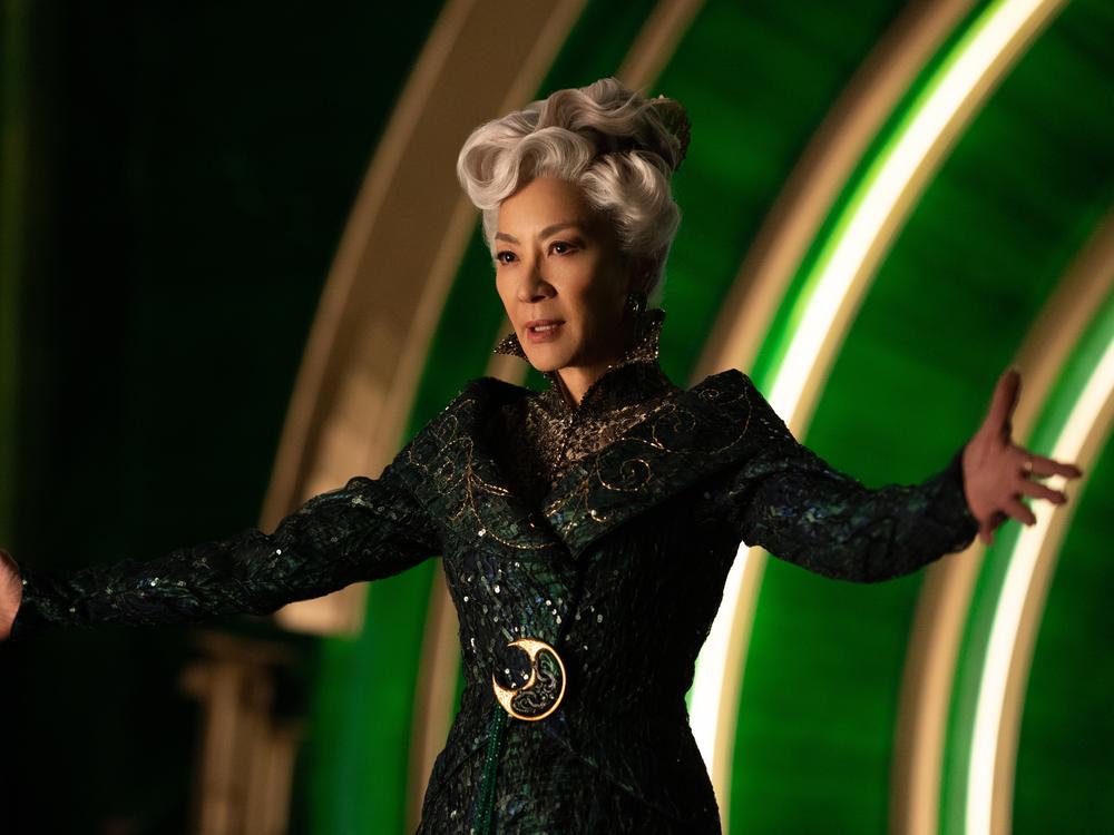 Michelle Yeoh as Madame Morrible, the headmistress at Shiz University.