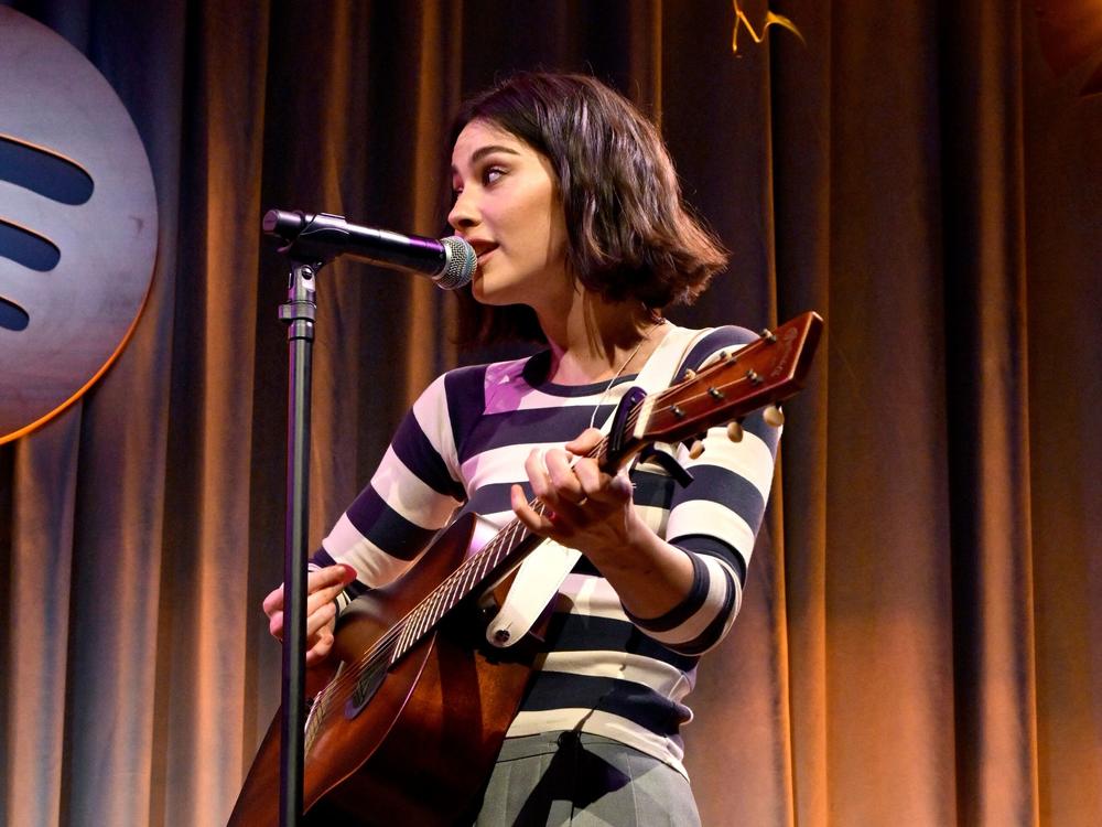 Gracie Abrams performs in Los Angeles earlier this month. Abrams, who released her album <em>The Secret of Us </em>in June, has been opening for Taylor Swift on the most recent leg of Swift's Eras Tour. 