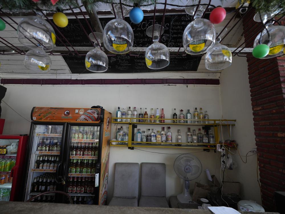 The empty bar of Nana Backpackers hostel in Vang Vieng, Laos on Nov. 22.