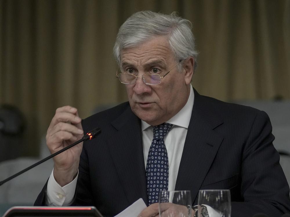 Italian Foreign Minister Antonio Tajani addresses the 