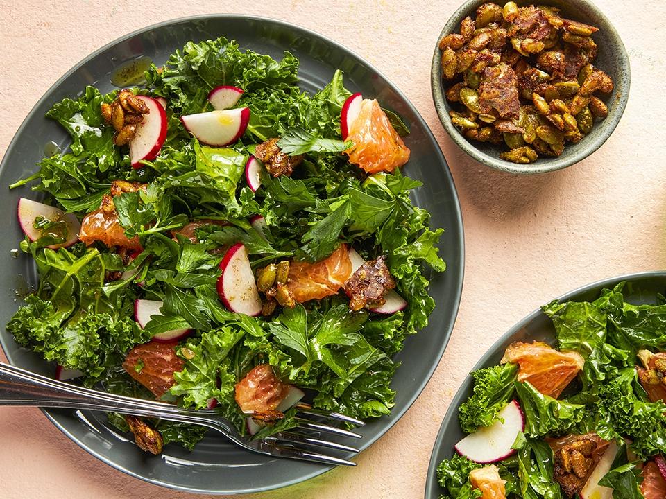 This kale salad can be made a day ahead of time and still taste fresh and delicious on Thanksgiving