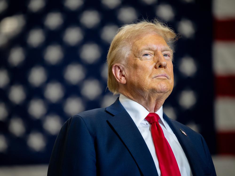 Republican presidential nominee, former President Donald Trump pauses before speaking during a campaign rally on Sept. 25, in Mint Hill, N.C.