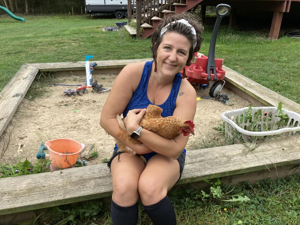 After developing long COVID in late 2020, Erica Hayes has struggled with chronic fatigue and brain fog. When she's feeling well enough she enjoys spending time with her flock of 10 chickens