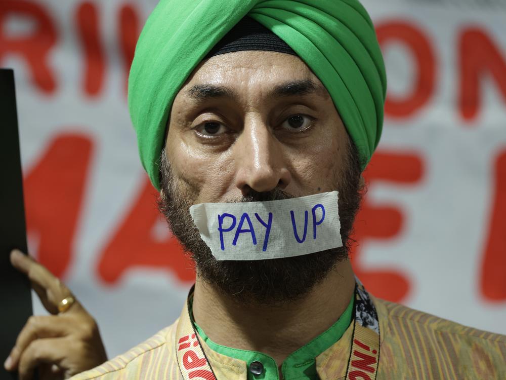 Activists demanding that rich countries pay up for climate finance for developing countries at the COP29 climate conference in Baku, Azerbaijan.