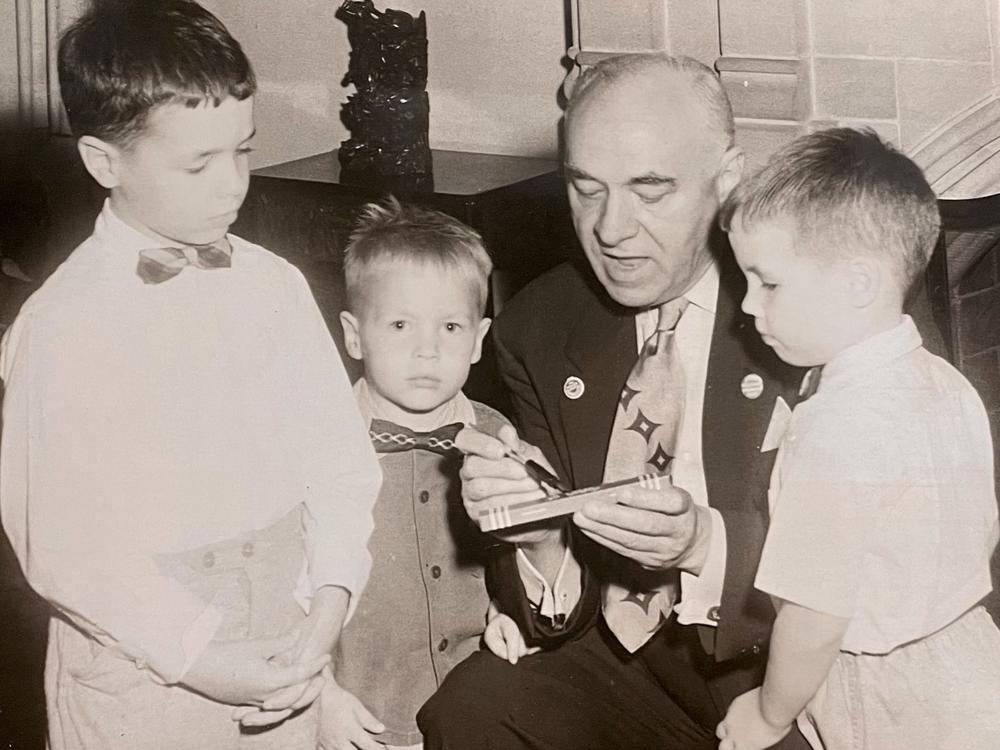 A photo of Rep. Louis Rabaut of Michigan, who died in office in 1961 — two decades before Barrett was born.