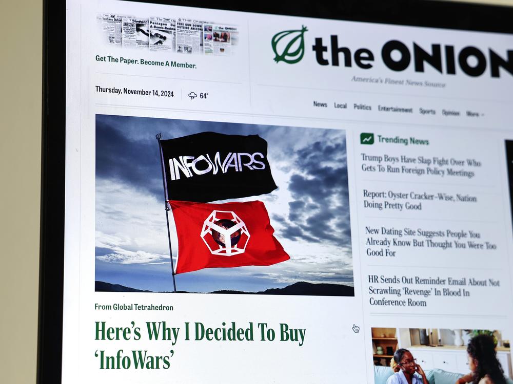 The Onion's home page on Nov. 14 featured a satirical story titled, 