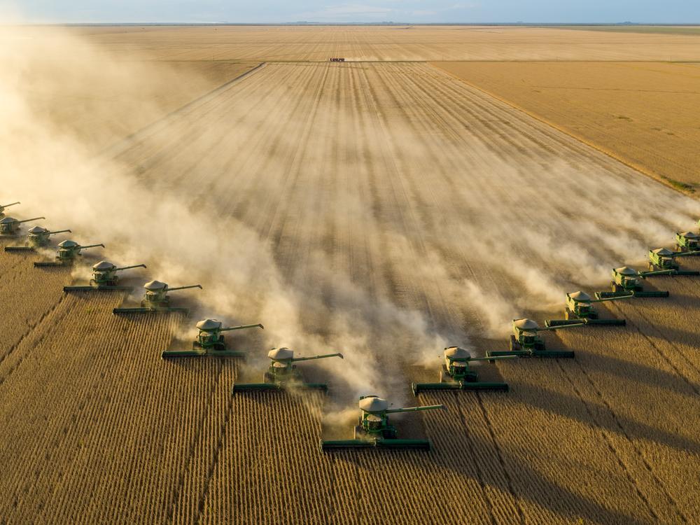 Soybean harvest in Bahia, Brazil.