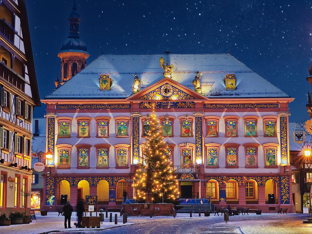 Business owners in Gengenbach, Germany, thought of turning their town hall into a giant Advent calendar more than 20 years ago to attract visitors during winter.