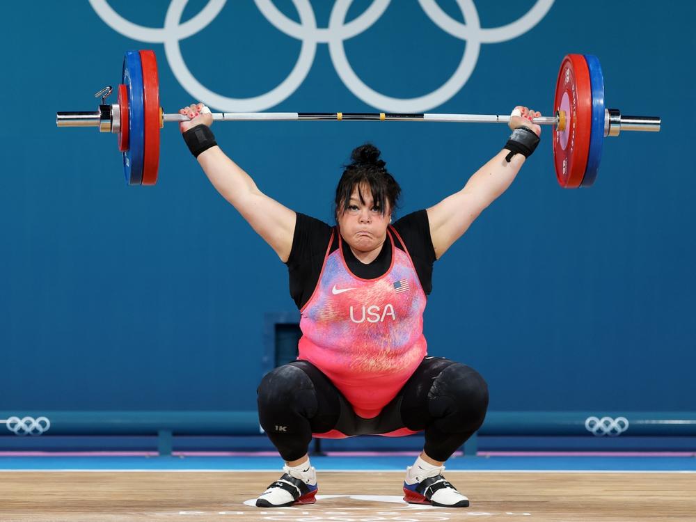 Mary Theisen Lappen of Team United States competes during the Women's +81kg, Gold Medal Event on day sixteen of the Olympic Games Paris 2024 at South Paris Arena on August 11, 2024 in Paris, France. (Photo by Lars Baron/Getty Images)