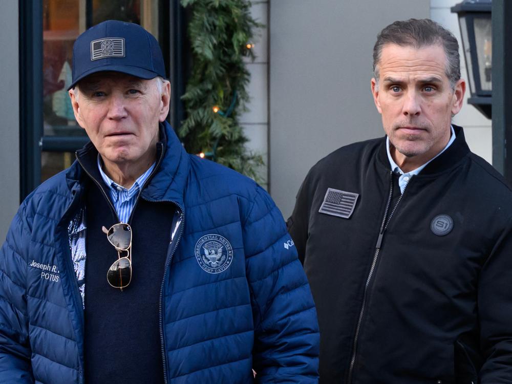 President Joe Biden and Hunter Biden, pictured in Nantucket, Mass., on Friday. Days later Biden announced he had pardoned his son, who was awaiting sentencing in criminal cases related to tax evasion and gun charges.