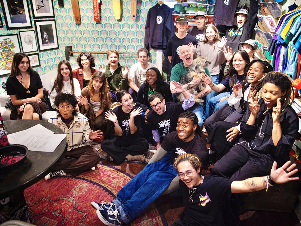 Skaters gather for a PFA — psychological first aid — training in New York City.