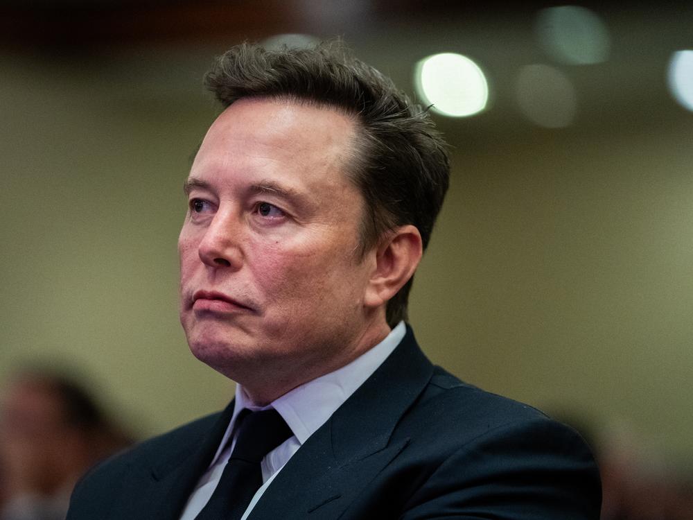 Elon Musk attends a House Republicans Conference meeting at the Hyatt Regency on Capitol Hill on November 13. A federal judge this week ruled that Musk's $50 billion pay package from Tesla cannot be reinstated.