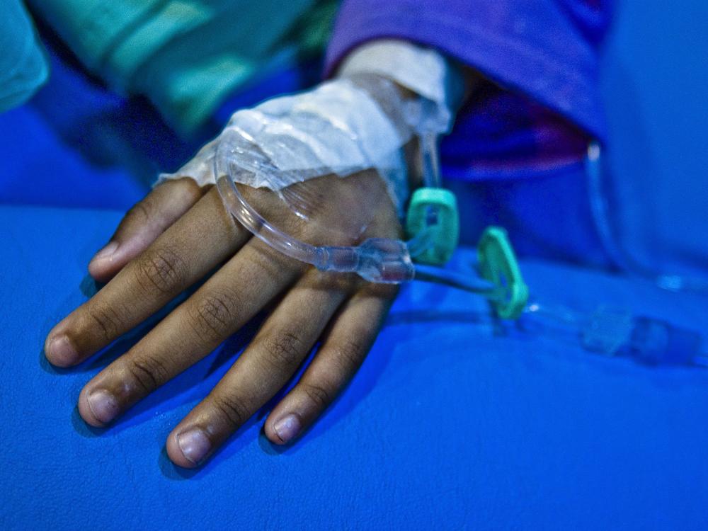 A child undergoing cancer treatment. Countries in the Global South often have far lower survival rates for childhood cancer than in wealthy nations.