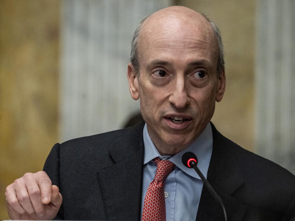 Gary Gensler, the current SEC Chair, speaks during a meeting of financial regulators at the Treasury Department in Washington, DC on May 10, 2024. Gensler, who said he'll step down on Jan. 20, had antagonized the crypto industry with aggressive enforcement actions.