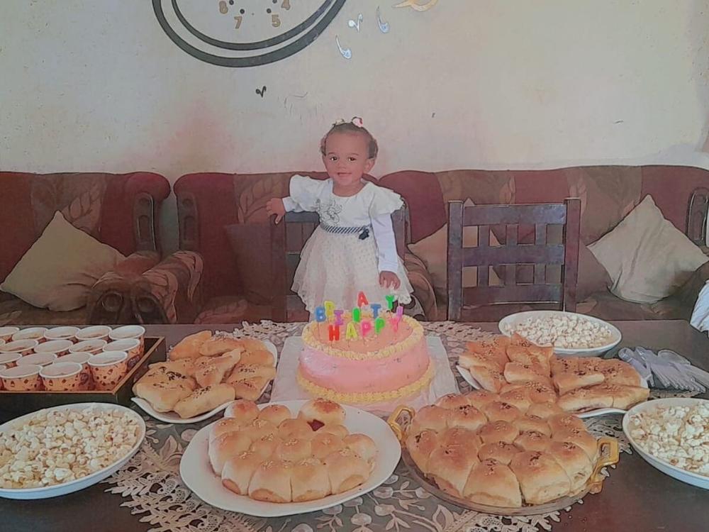 Malak, who was found without family in Gaza City as a newborn last year after an Israeli attack, celebrated her first birthday in October in Deir al-Balah.