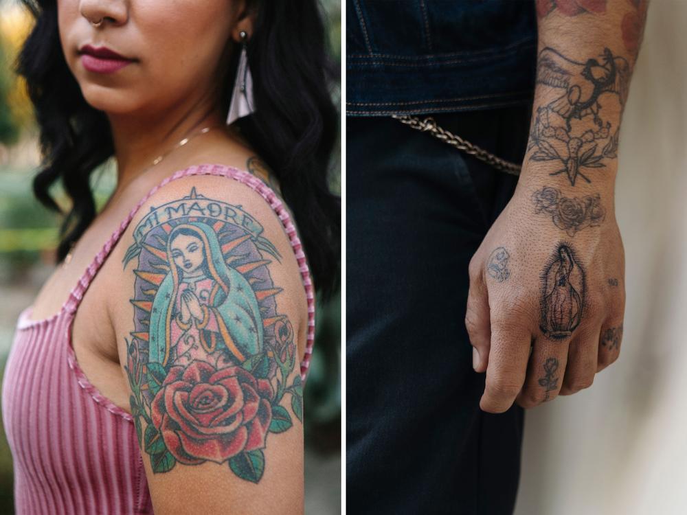 <strong>Left:</strong><em> Mi Madre</em>, Sacramento, California, 2019. <strong>Right:</strong> <em>Always Protected</em>, Denver, Colorado, 2023.
