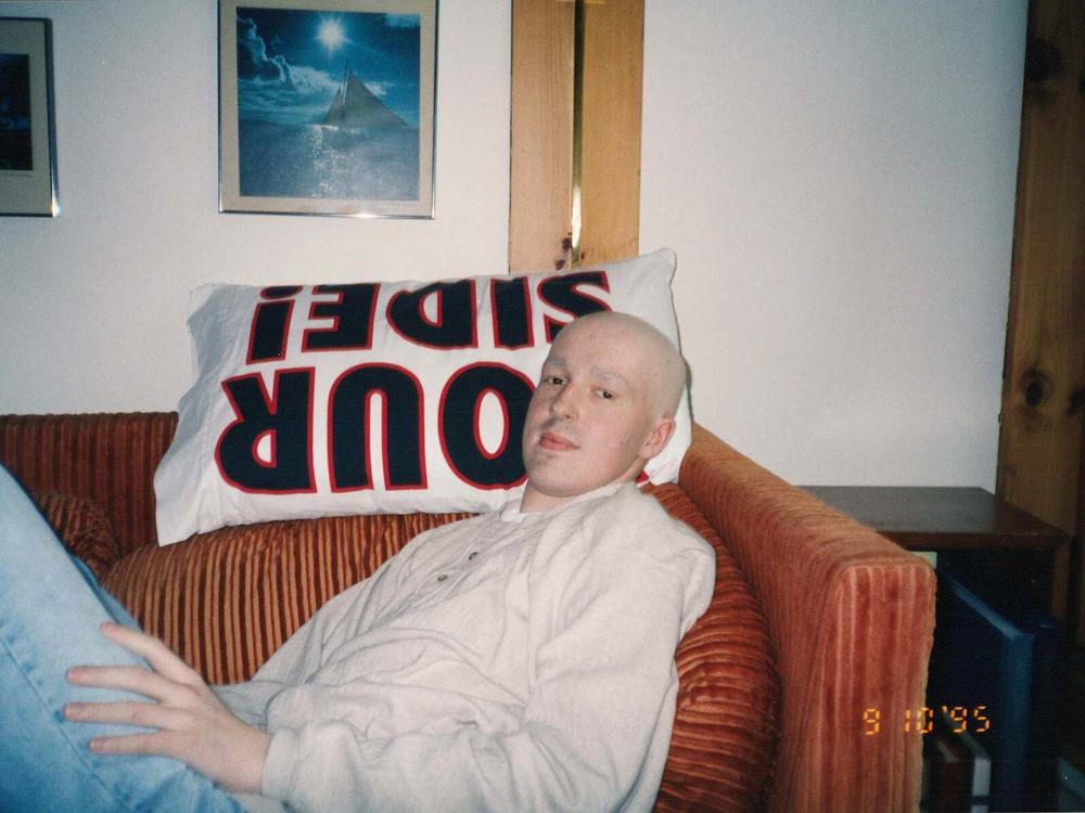 Brendan Harley home from the hospital in September 1995 after receiving a bone marrow transplant to treat his leukemia. 