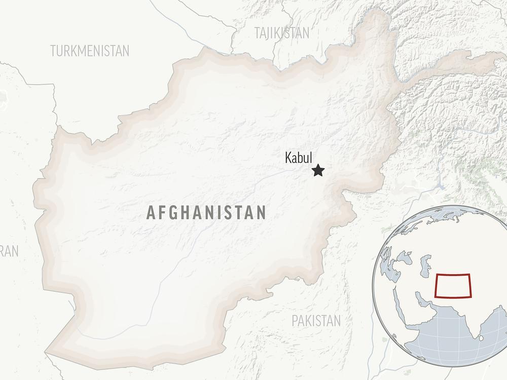 This is a locator map for Afghanistan with its capital, Kabul.
