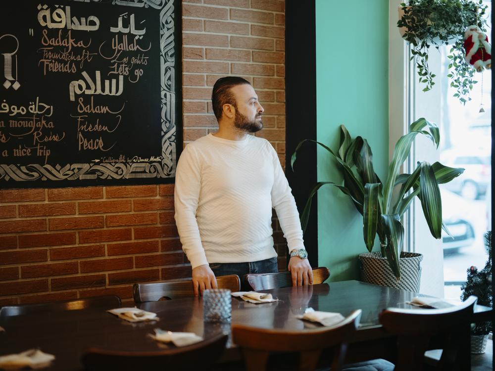Samer Hafez in his restaurant Aleppo Supper Club in Berlin.