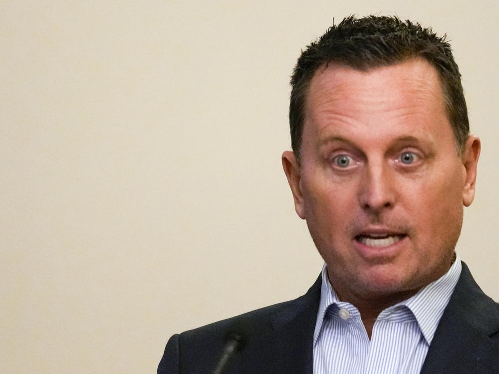 Richard Grenell speaks during a ceremony in Belgrade, Serbia, in October 2023. President-elect Donald Trump has announced he's picked the longtime foreign policy adviser to serve as an envoy for special missions