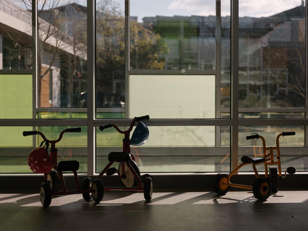 Tricycles in a play space at Educare in Washington, D.C., on Dec. 6.